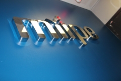 Fabricated polished stainless steal letters Miipe