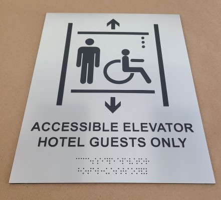 Marriott Braille Sign with raised graphics
