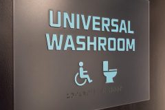 Custom universal washroom sign