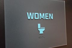 Women Washroom Sign  with raised graphics and braille. 