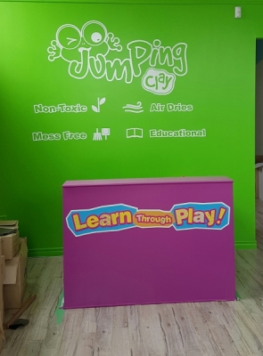 Custom large format wall graphics Jumping clay