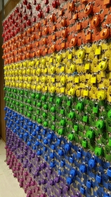 Custom wall graphics locks combination