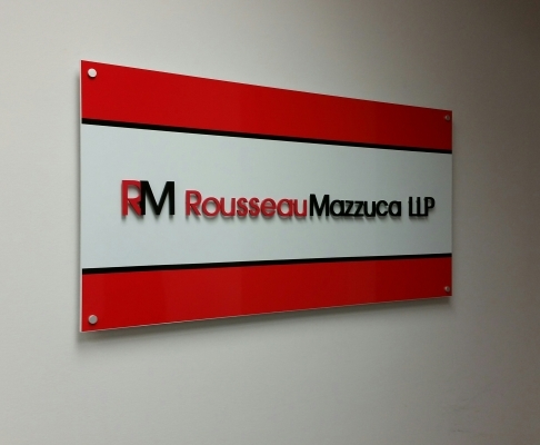 Reception sign of combination of aluminium.