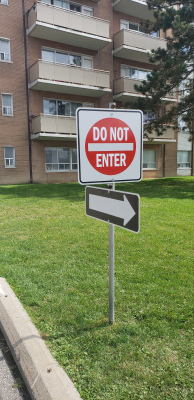 Do not enter and one way signs