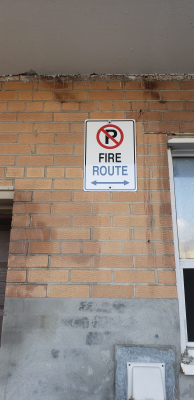 Fire route sign