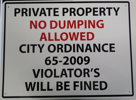 No Dumping Signs