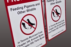 Do not feed pigeons custom aluminum sign