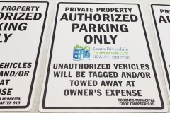 Custom parking signs with color logo