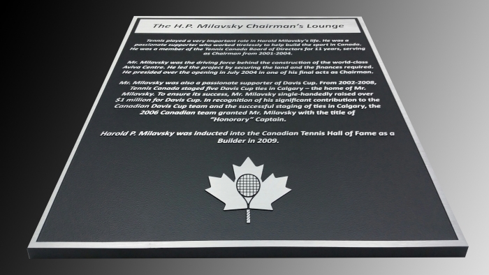 Cast aluminium plaque Tennis Canada