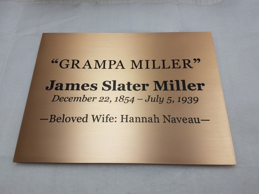 Etched bronze plaque M