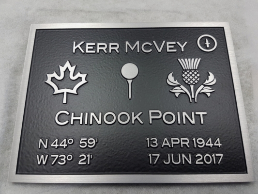 Raised aluminiumn plaque Kerr