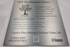 Etched stainless steel plaque POPS