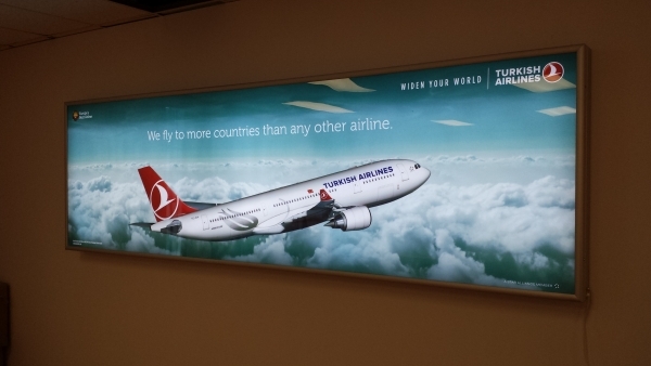 LED illuminated sign box Turkish airline