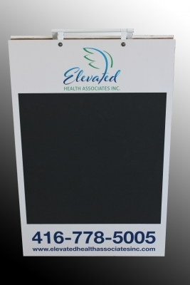 Elevated health chalk a board