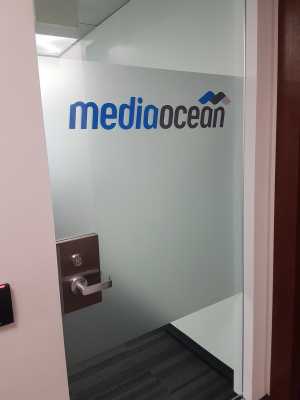 Frosted vinyl with cut vinyl logo Media